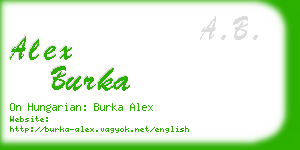 alex burka business card